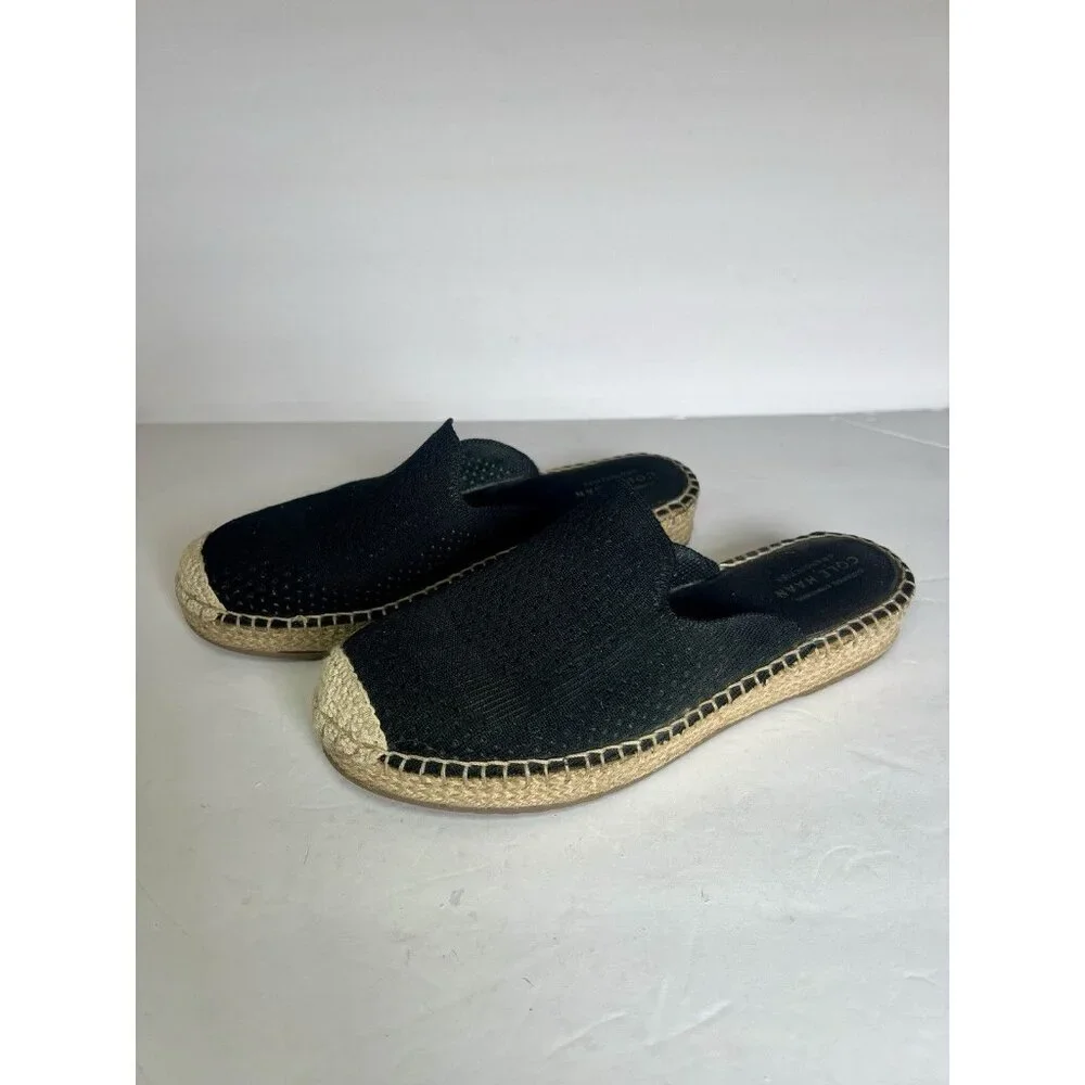 Cole Haan Women's Cloudfeel‎ Stitchlite Mule Sandal Black Knit W24512 Size 8